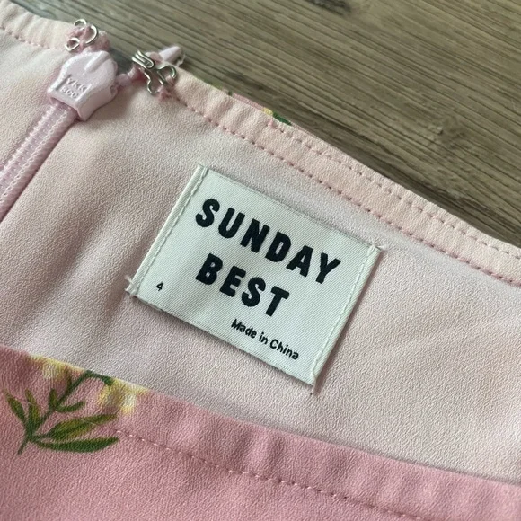 Aritzia Sunday Best Baby Pink Floral Skirt - Picture 5 of 7